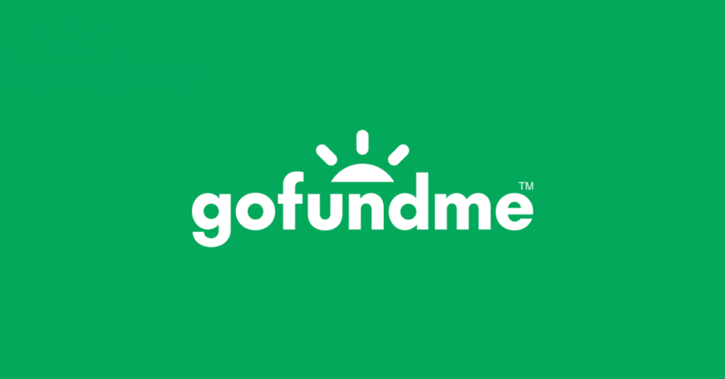 gofundme logo on a green background